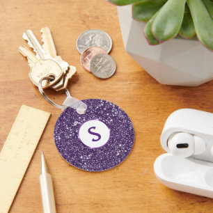 Neppa Paarse Glitter Textuur Uiterlijk & Aangepast Sleutelhanger