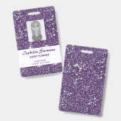 Neppa paarse glittertextuur & aangepaste foto & te badge (Voor- en achterkant)