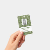 Neppe groene glinsterende textuurlook met aangepas badge (Handheld)