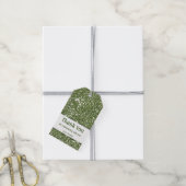 Neppe groene glinstertextuur look - Dank je Cadeaulabel (Met Touw)