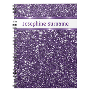 Neppe Paarse Glitter Textuur Uiterlijk Met Aangepa Notitieboek