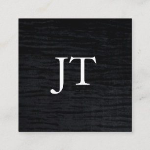 Neppelen Velours Zwarte Print met Monogram Vierkante Visitekaartje