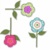 Neppige bloemen van stof sticker (Voorkant)