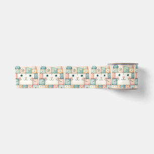 Neppige Patchwork Pastelkleurige Kattengezicht Cot Lint