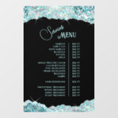 Neppige Teal Glitter Service Menu Raamsticker (Vel)