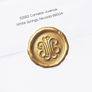 Nepswaszegel Diepe Afdruk Goud Ronde Sticker