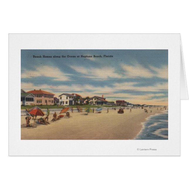 Neptune Beach, FL - Vue des maisons de front de me (Devant horizontal)