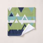 Neptune, Coquillages, Green et Navy (Gant de toilette)