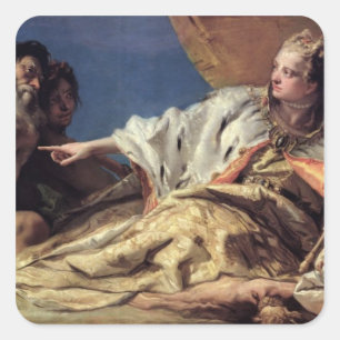 Neptune die giften aan Venetië aanbiedt (plafondfr Vierkante Sticker