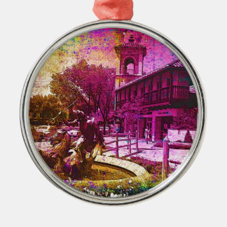 Neptune Fountain Colorful Grunge Metalen Ornament