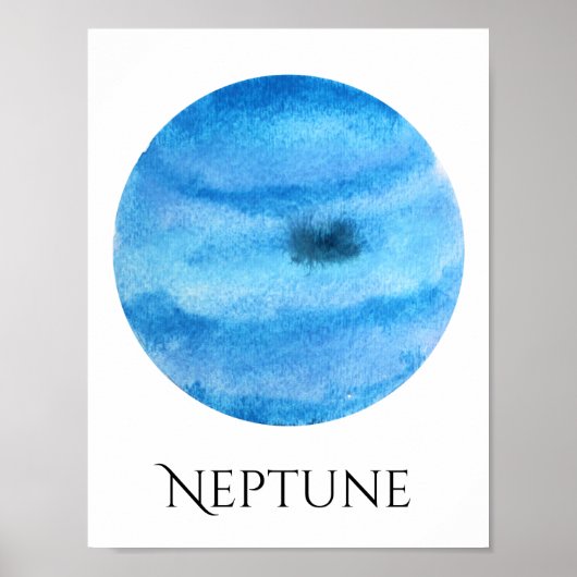 Neptune Planet Waterverf Poster (Voorkant)