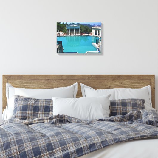 Neptune Pool op Hearst Castle, San Simeon, CA Canvas Afdruk (Insitu (Slaapkamer))