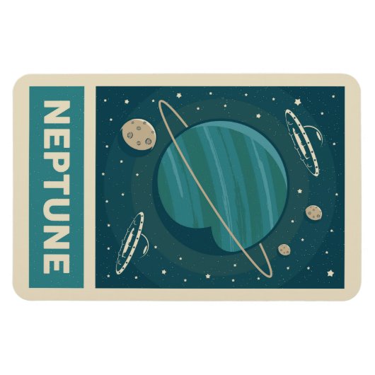 Neptune Retro Galaxy UFO Magneet (Horizontaal)