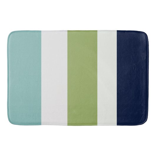 Neptune, Seashell, Green en Navy Stripes T Badmat (Voorkant)