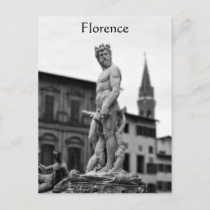 Neptune Statue, Florence, Italië, Briefkaart