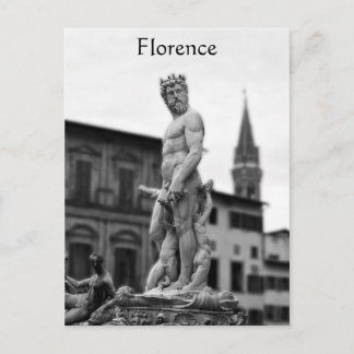 Neptune Statue, Florence, Italië, Briefkaart