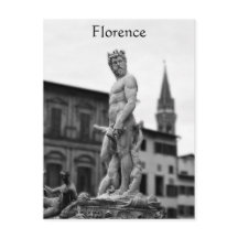 Neptune Statue, Florence, Italië, Briefkaart