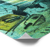 Neptune zit onder zonken wrakken poster (Hoek)