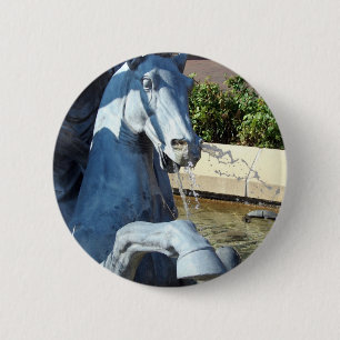 Neptunes paard, Plaza Fountain Detail Ronde Button 5,7 Cm