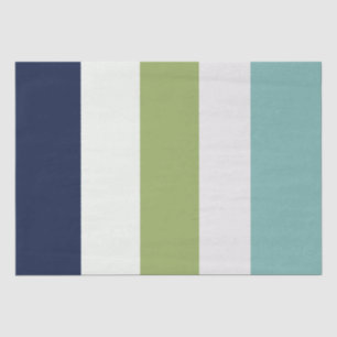 Neptunes, Seashell, Green and Navy Stripes Tissuepapier
