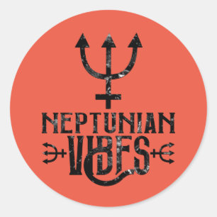 Neptuniaanse Vibe Esoterische Astrologie Zodiacus Ronde Sticker