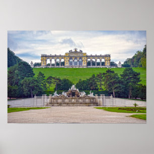 Neptunusfontein en Gloriette, Schönbrunn-paleis Poster
