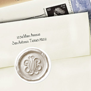 Nepwaszegel Diepe Afdruk Warmgrijs Ronde Sticker