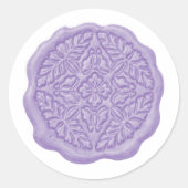 Nepwaszegel, lavendel  ronde sticker (Voorkant)
