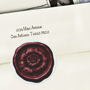 Nepwaszegel Pioen Burgundy Ronde Sticker