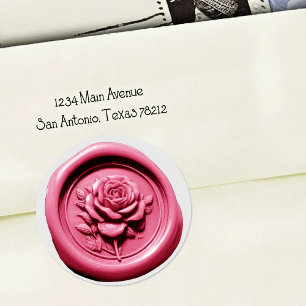 Nepwaszegel Roze 3 Roos Diepe Afdruk Ronde Sticker