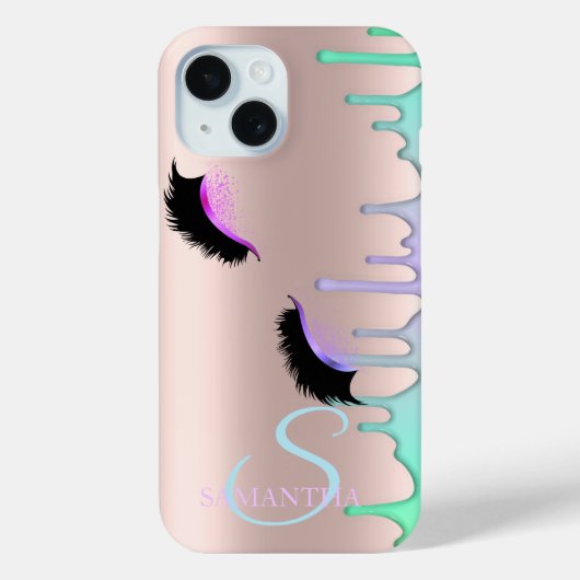 Nepwimpers Regenboogdruppels Roze Goud Case-Mate iPhone Case (Achterkant)