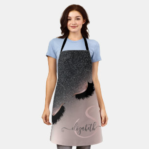 Nepwimpers Zwart Glitter Ombre Roze Goud Schort
