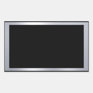 Nepzilver en zwarte elegante lege sjabloon rechthoekige sticker