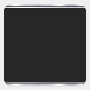 Nepzilver en zwarte moderne elegante lege trendy vierkante sticker