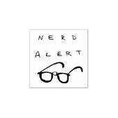 Nerd Alert 1x1" rubberen stempel (Afrduk)