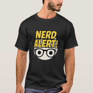 Nerd Alert Grappige Geek Bril Geel Zwart Design T-shirt