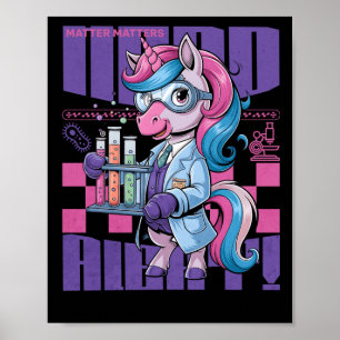 Nerd Alert - S - Schattigee Unicorn Scientist Stic Poster