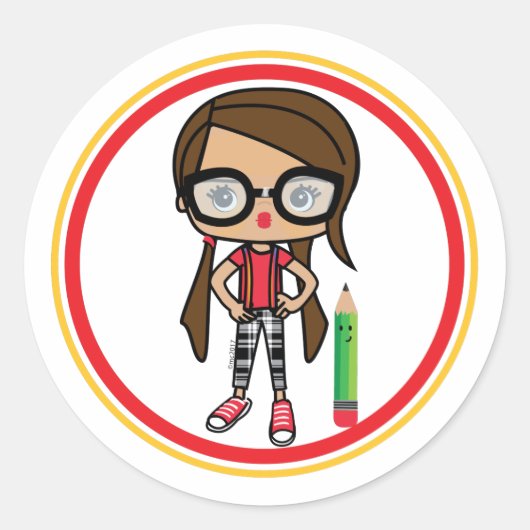 Nerd Anna Sticker (Voorkant)
