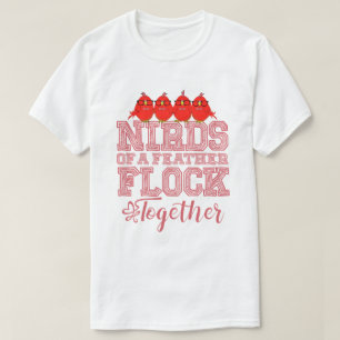 Nerd Bird Funny Vogels van dezelfde Veer Vliegen S T-shirt