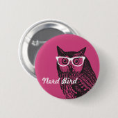 Nerd Bird Graphic Owl Button (Voorkant /achterkant)