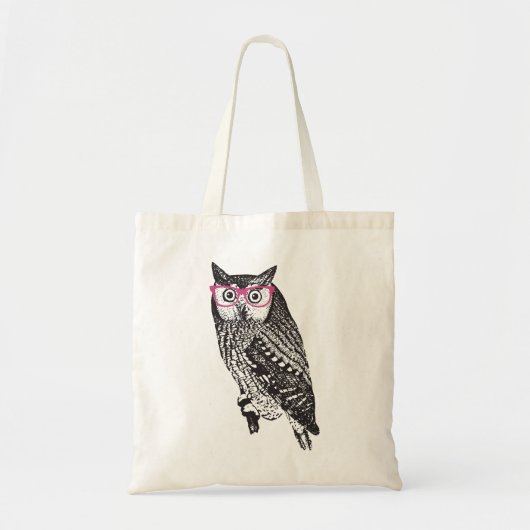 Nerd Bird  Graphic Owl Canvas Canvas tas (Voorkant)