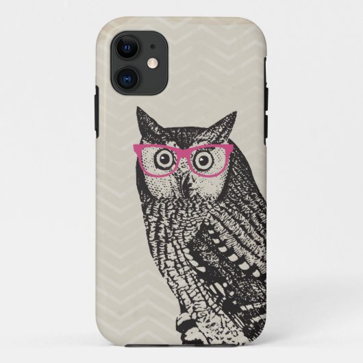 Nerd Bird  Graphic Owl iPhone Case (Achterkant)