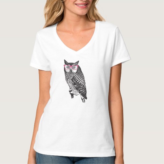 Nerd Bird  Graphic Owl T-shirt (Voorkant)