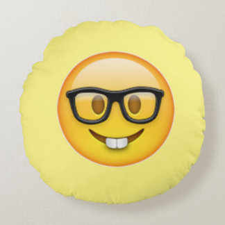 Nerd Boy Bril Emoji Ronde Kussen