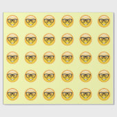 Nerd Boy Emoji Cadeaupapier (Vlak)