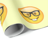 Nerd Boy Emoji Cadeaupapier (Rol Hoek)