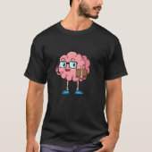 Nerd Brain met boek en bril T-shirt (Voorkant)