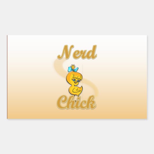 Nerd Chick Rechthoekige Sticker (Voorkant)