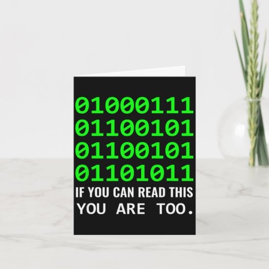 Nerd Computer Binaire Code Softwareontwikkelaar Kaart (Voorkant)