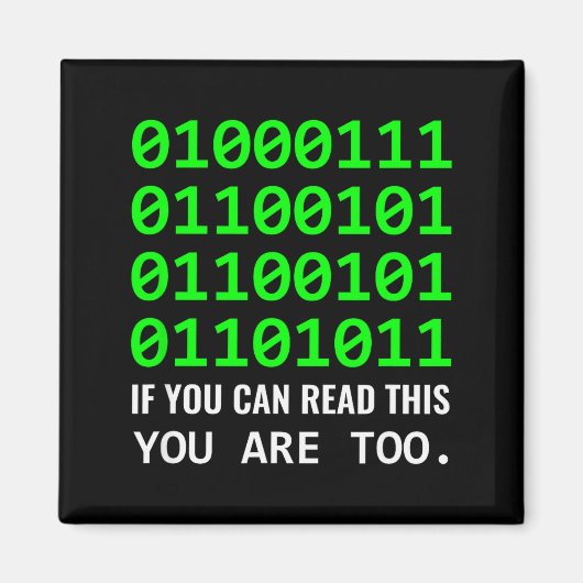 Nerd Computer Binaire Code Softwareontwikkelaar Magneet (Voorkant)